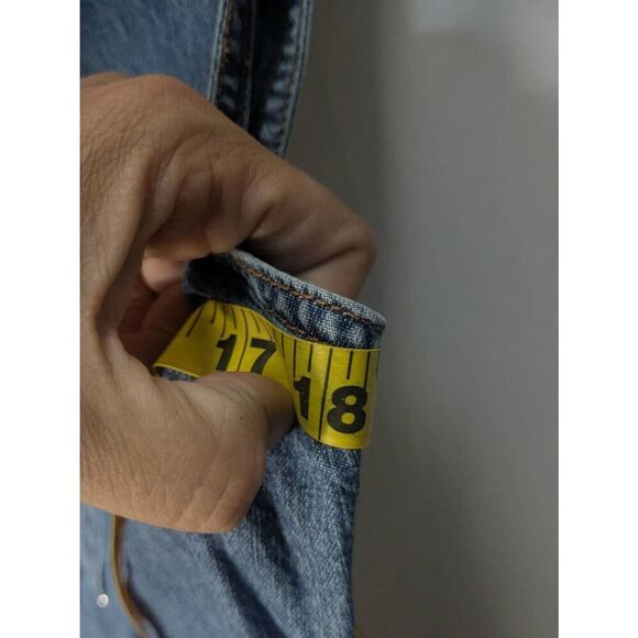 Vintage Levis Light Denim Pearl Snap Yoked Vest S Small - Picture 3 of 7